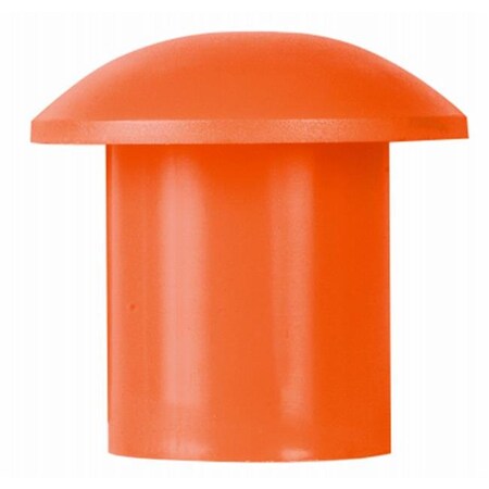 2.25 In. Plastic Domed Mushroom Rebar Cap - Bright Orange; 25 Count